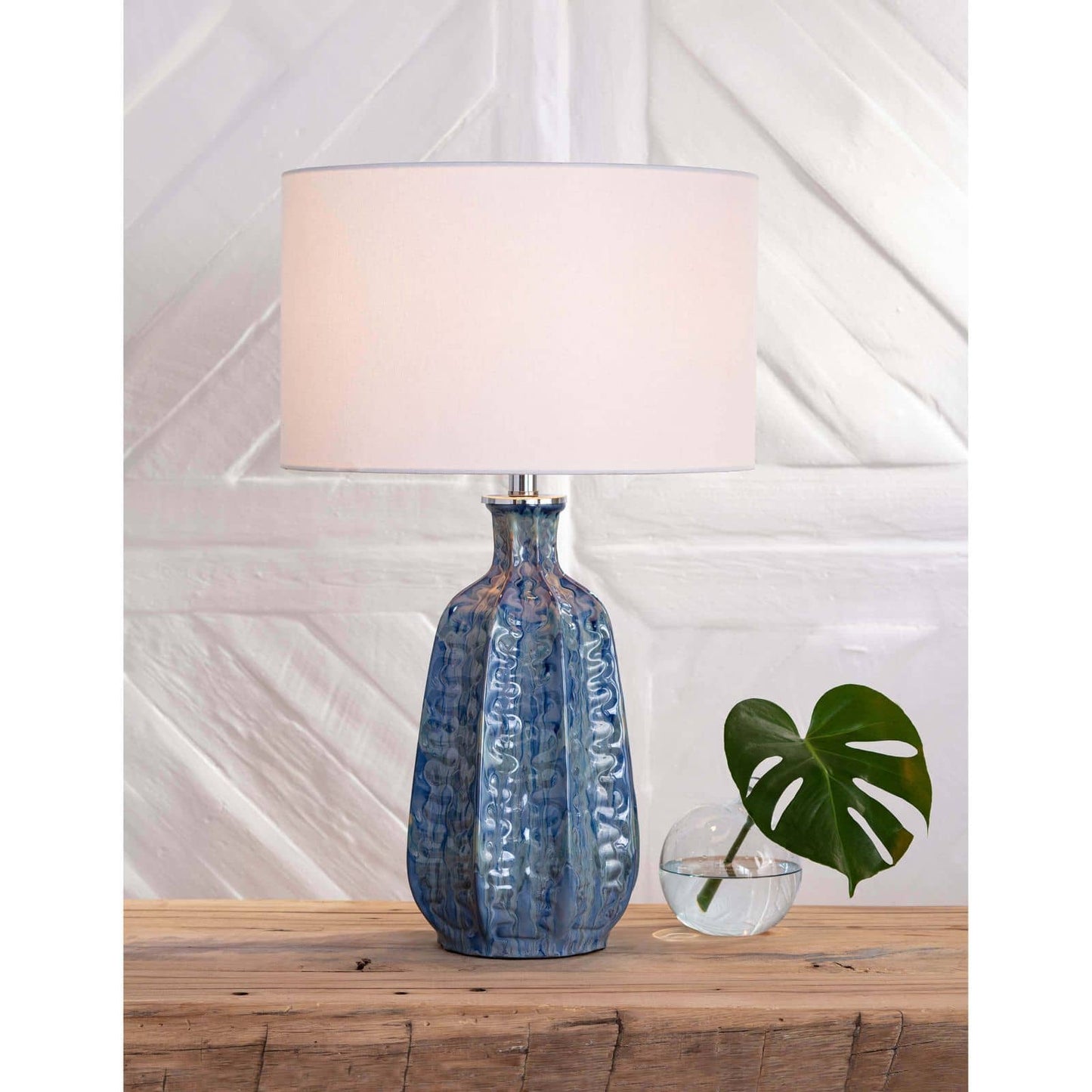 Antigua Ceramic Table Lamp (Blue)