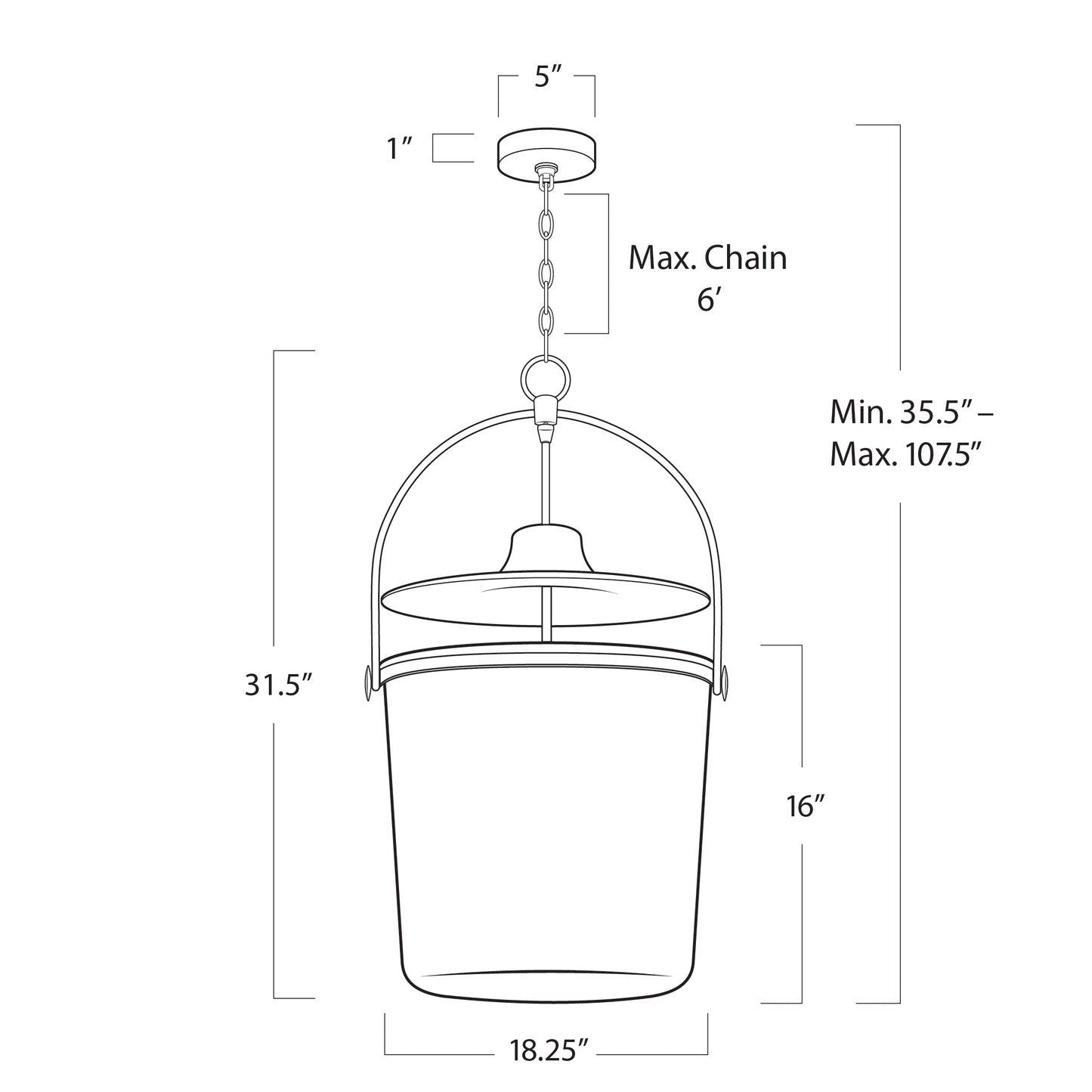 Emerson Bell Jar Pendant Large (Oil Rubbed Bronze)