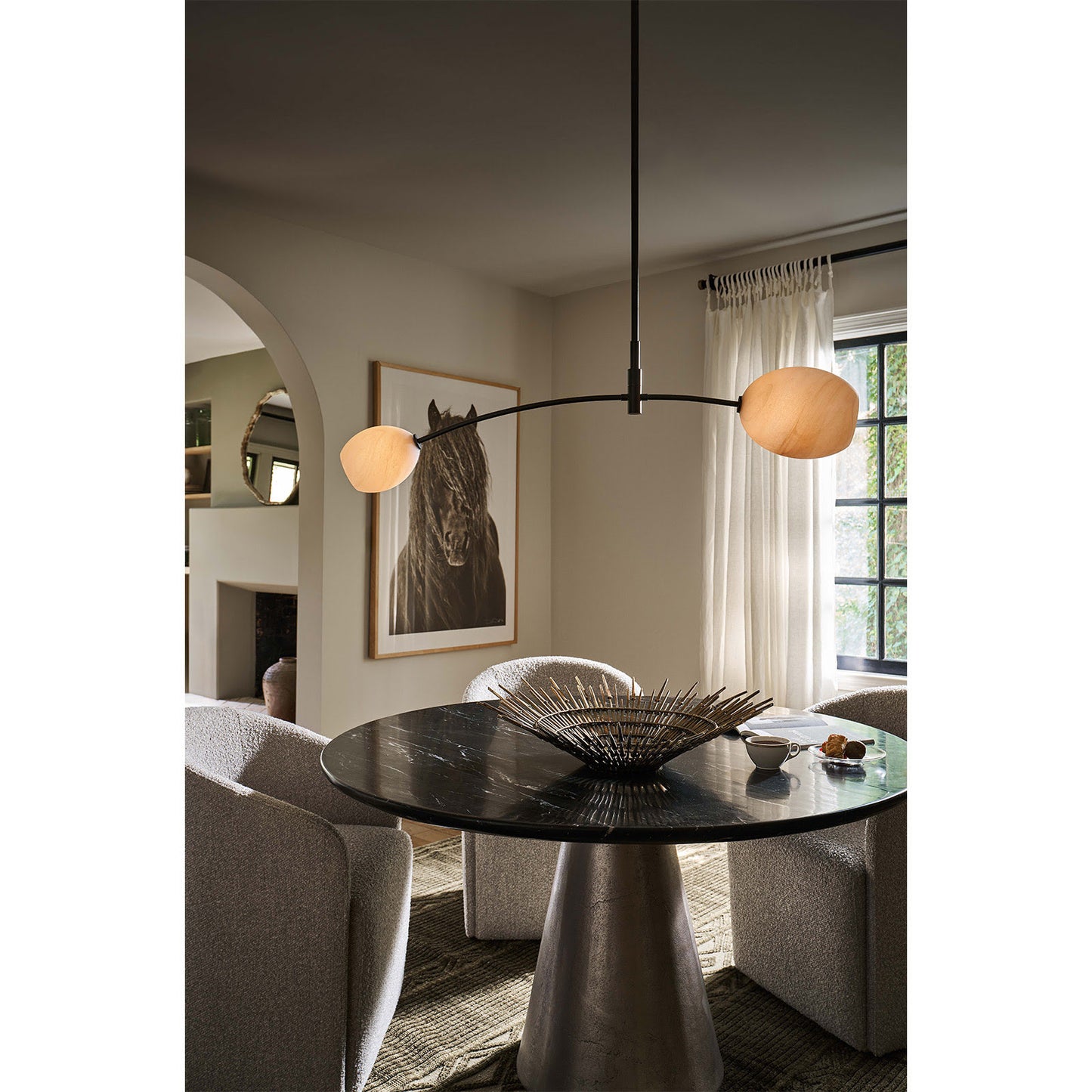 Artemis Chandelier (Oil Rubbed Bronze with Alabaster Glass)