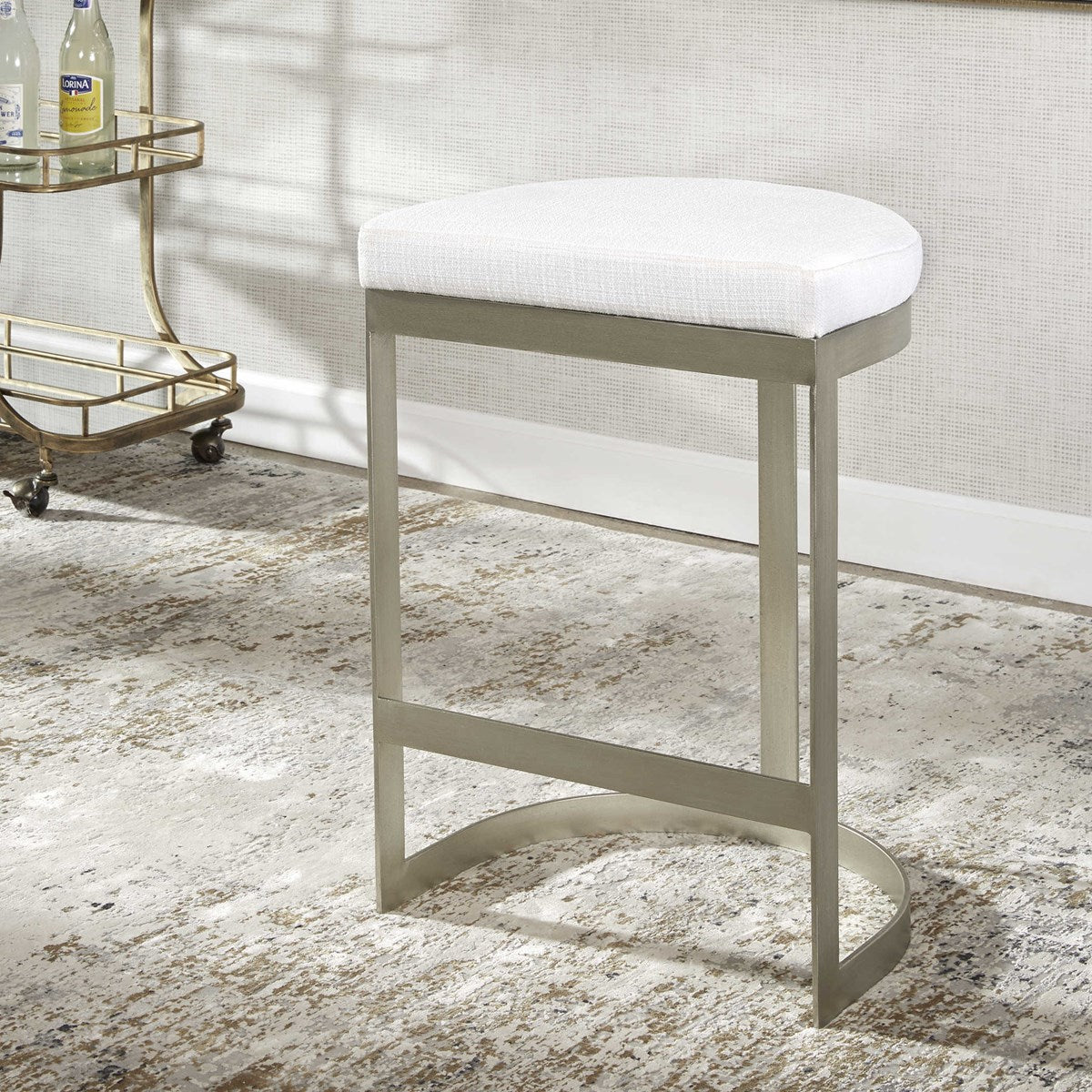 Ivanna Counter Stool (Silver)
