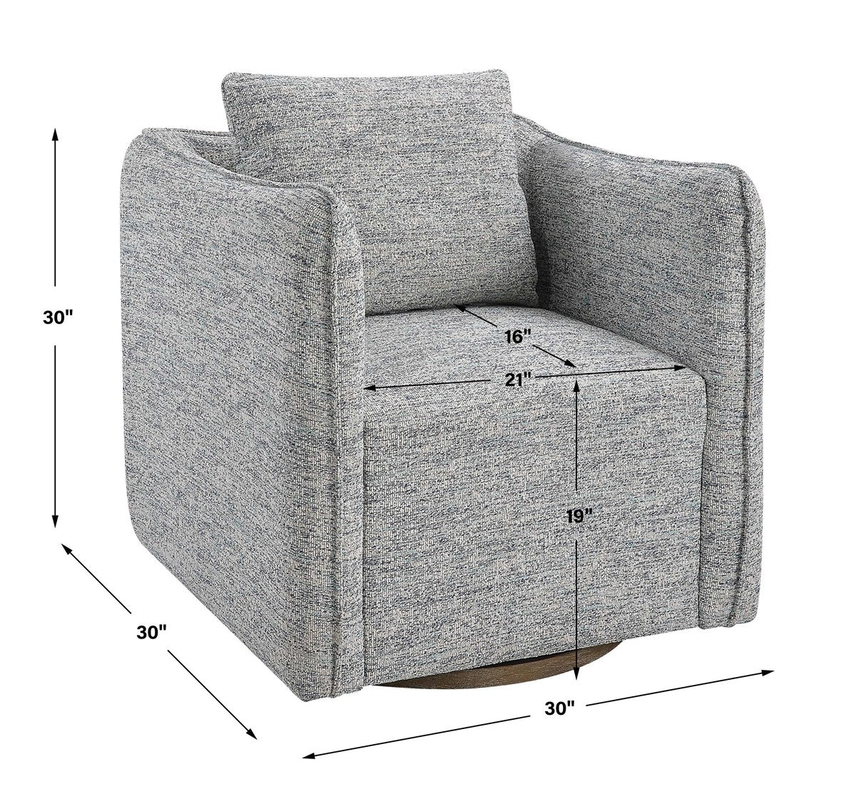 Corben Swivel Chair (Blue)