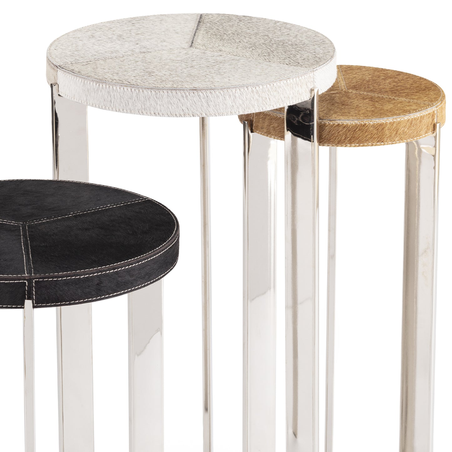 Andres Hair on Hide Mixer Table Set (Polished Nickel)