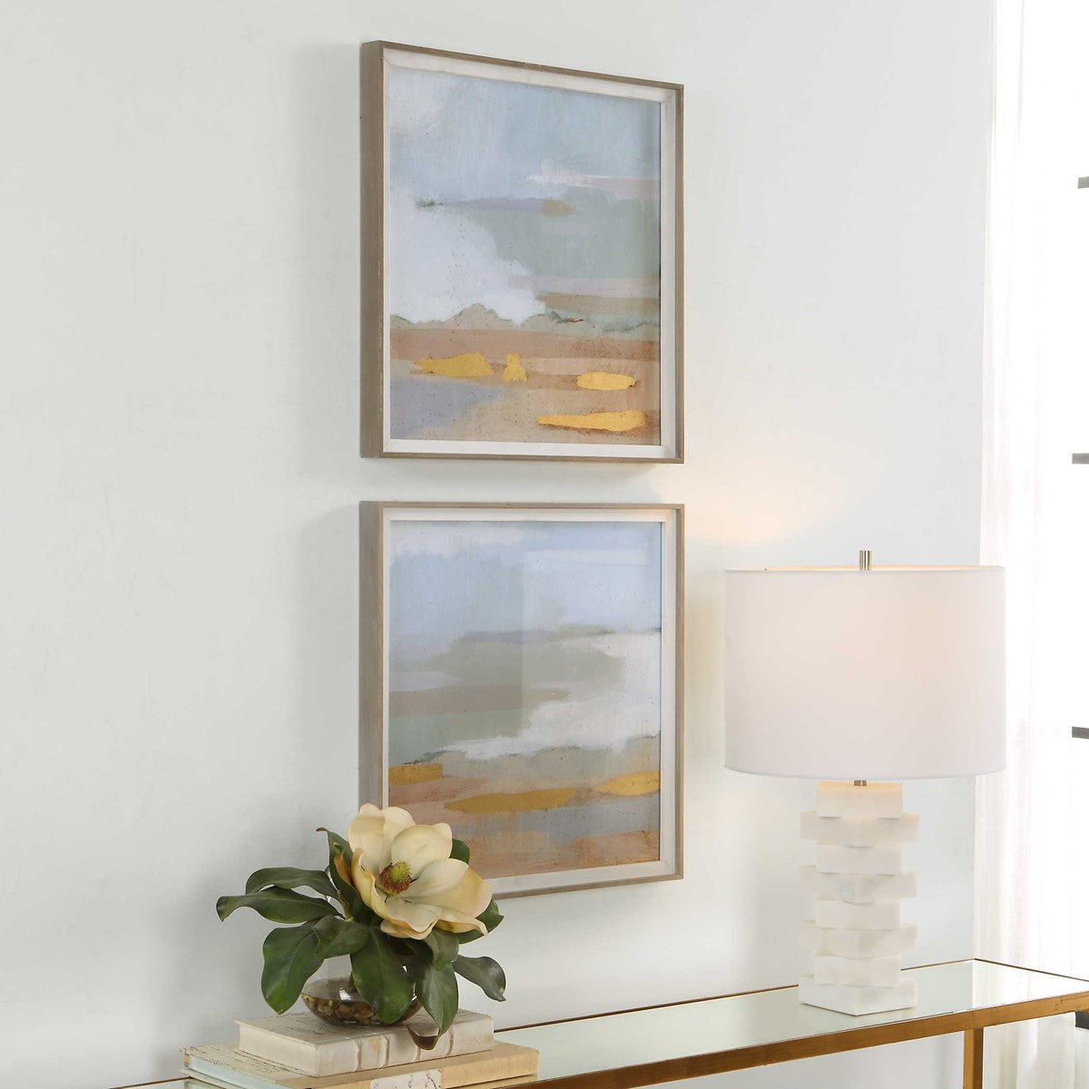 Abstract Coastline Framed Prints S/2