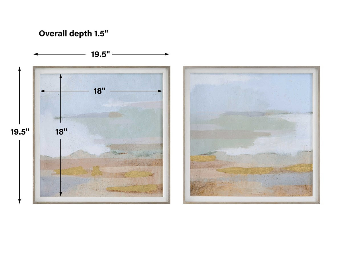 Abstract Coastline Framed Prints S/2