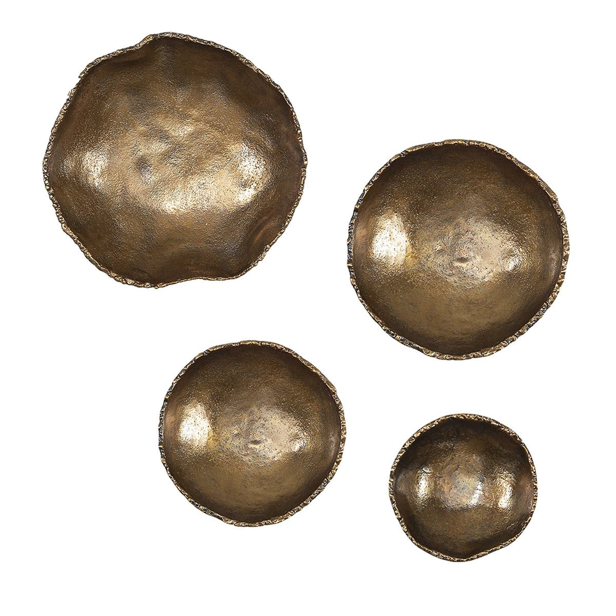 Lucky Coins Outdoor Metal Wall Decor, Brass, S/4