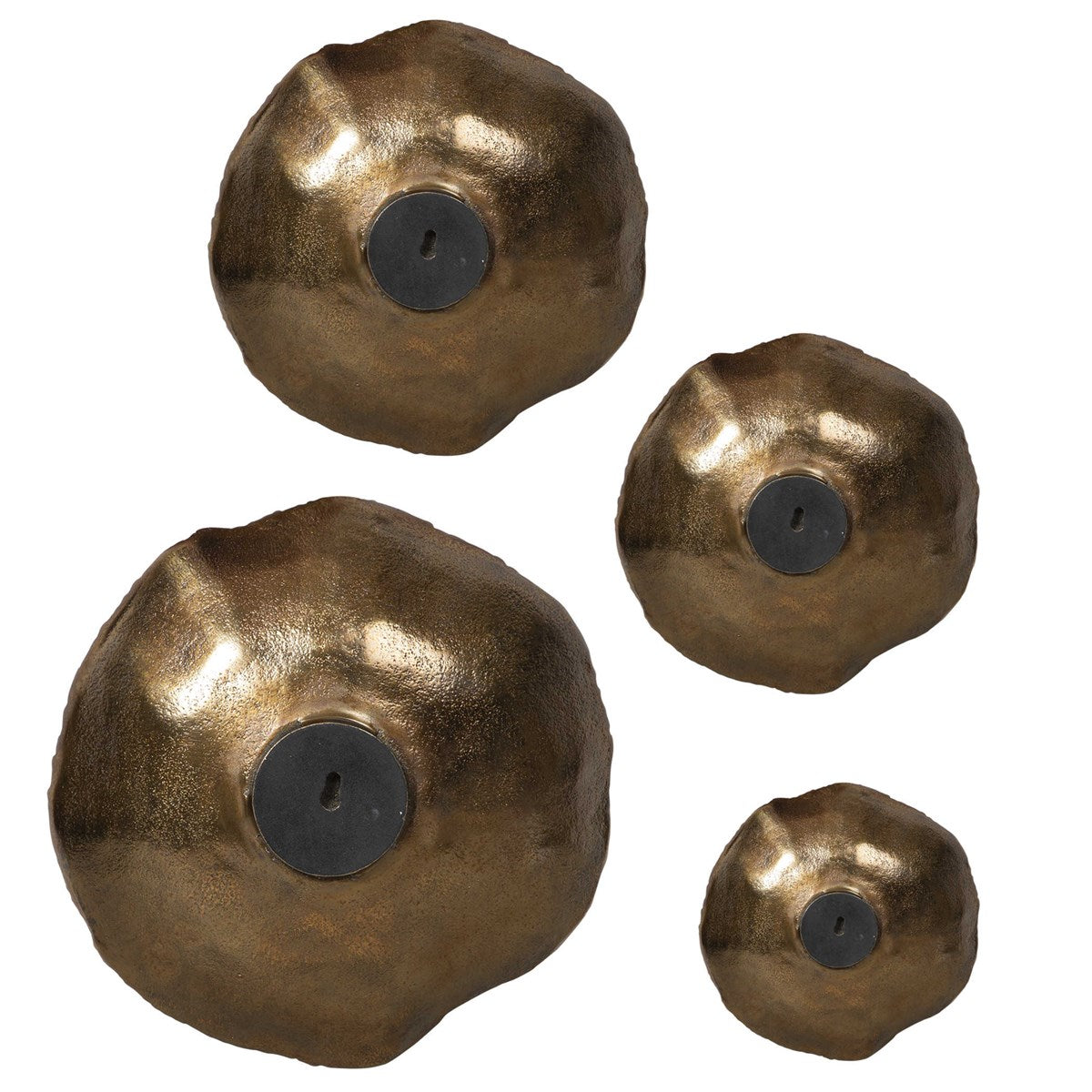 Lucky Coins Outdoor Metal Wall Decor, Brass, S/4