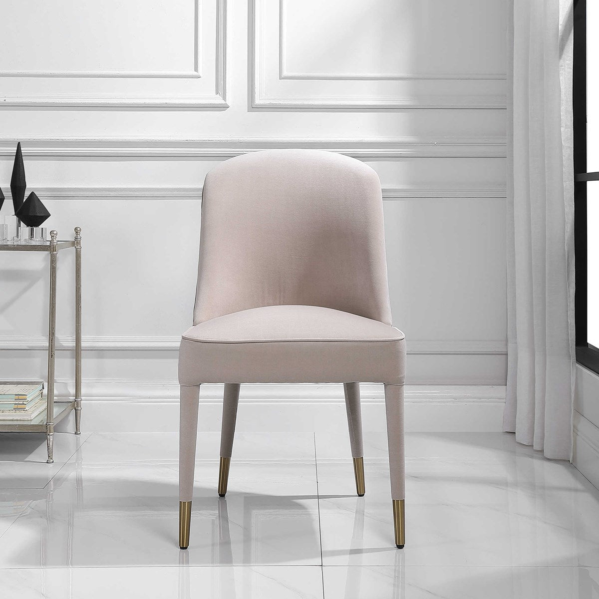 Brie Armless Chair, Champagne, 2 Per Box