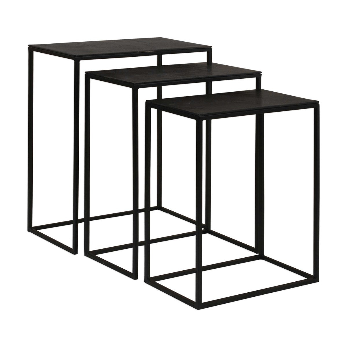 Coreene Nesting Tables, Black, S/3