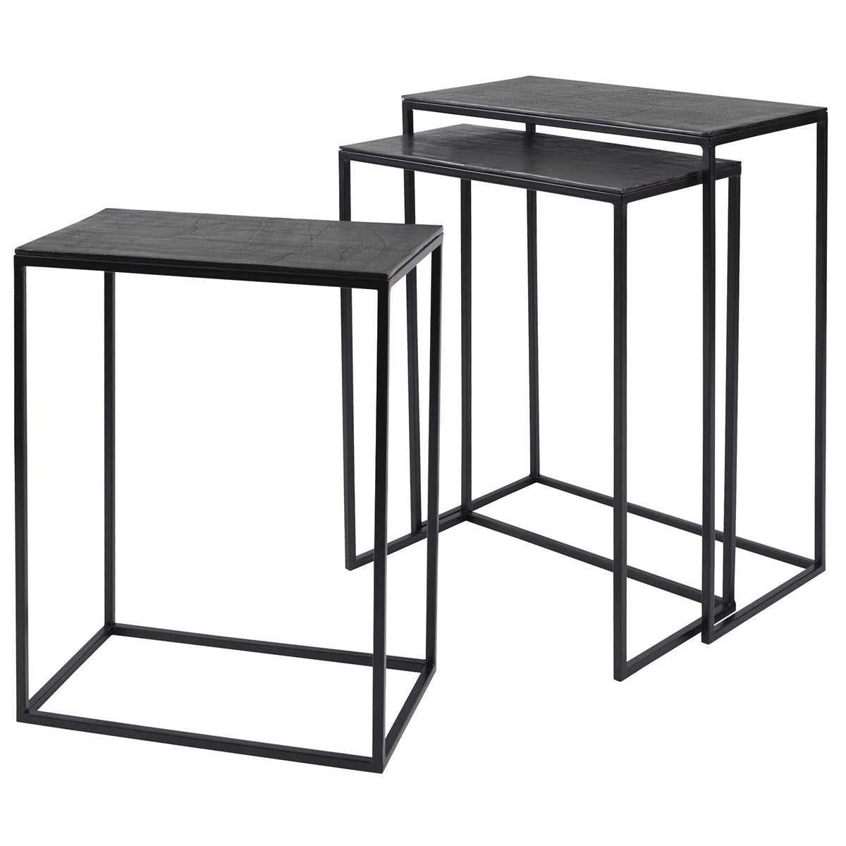 Coreene Nesting Tables, Black, S/3