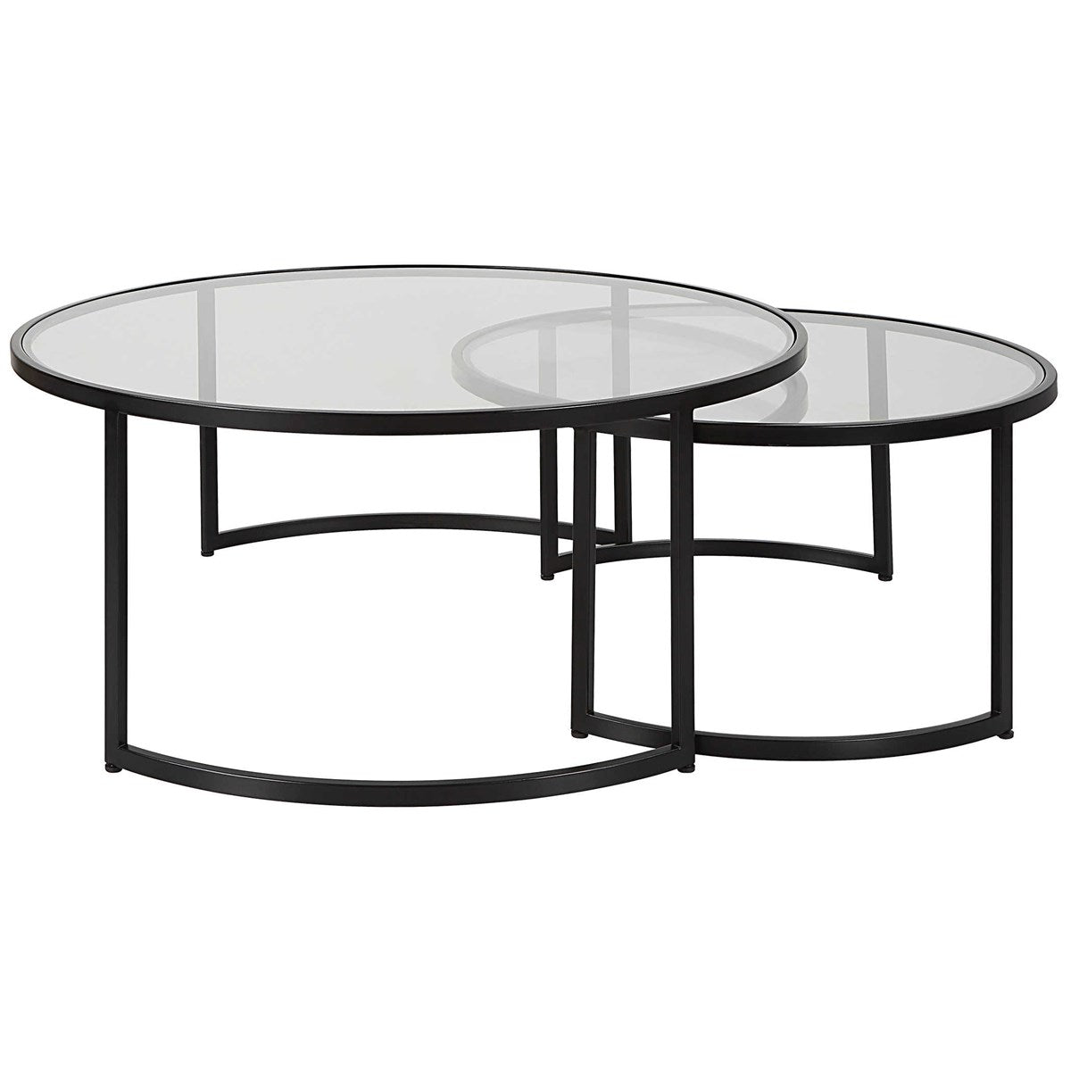 Rhea Nesting Coffee Table (Black) S/2