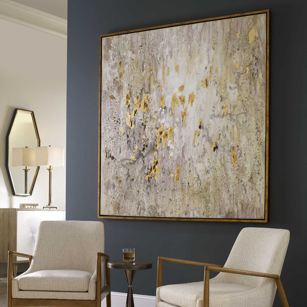 Golden Raindrops Framed Art