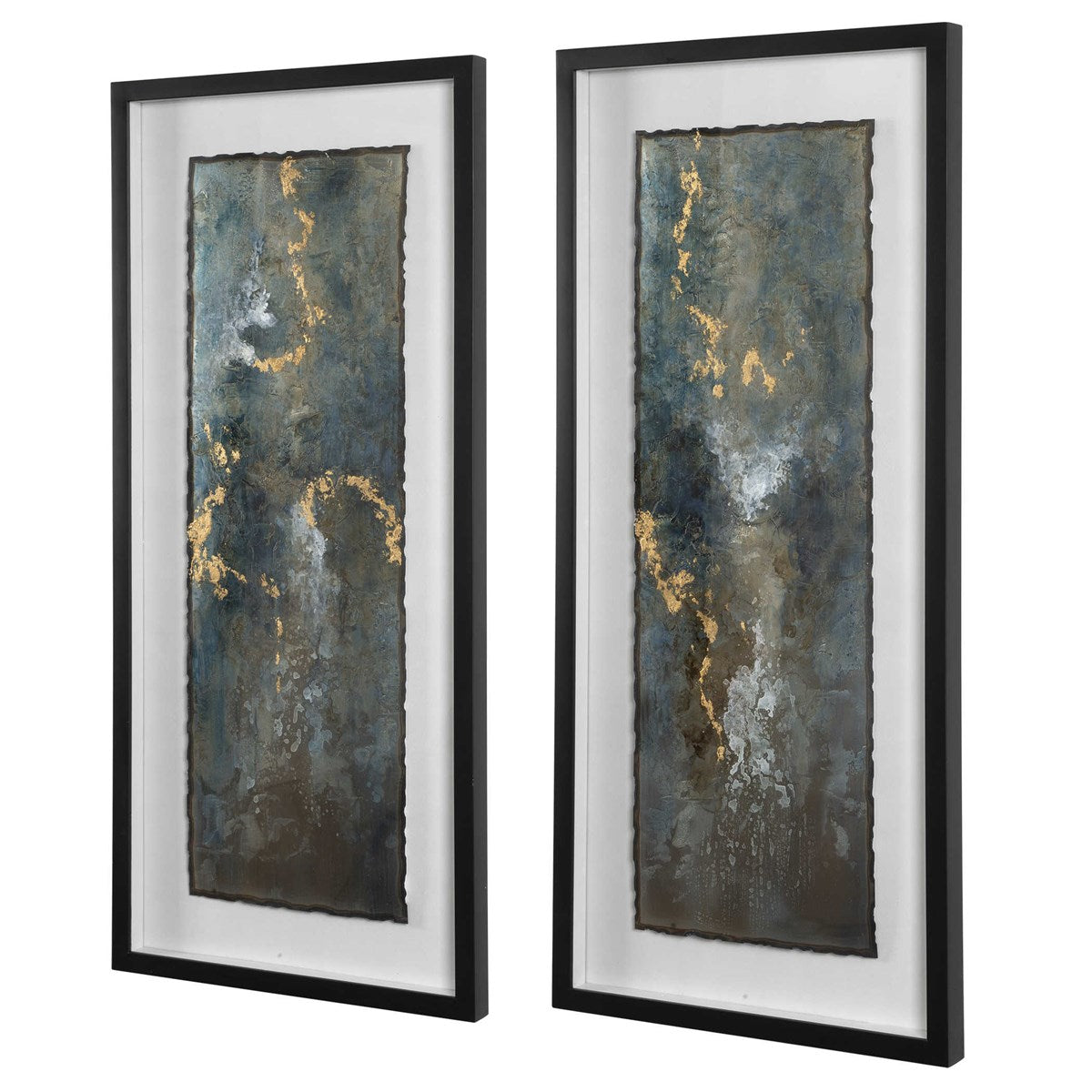 Glimmering Agate Framed Art S/2