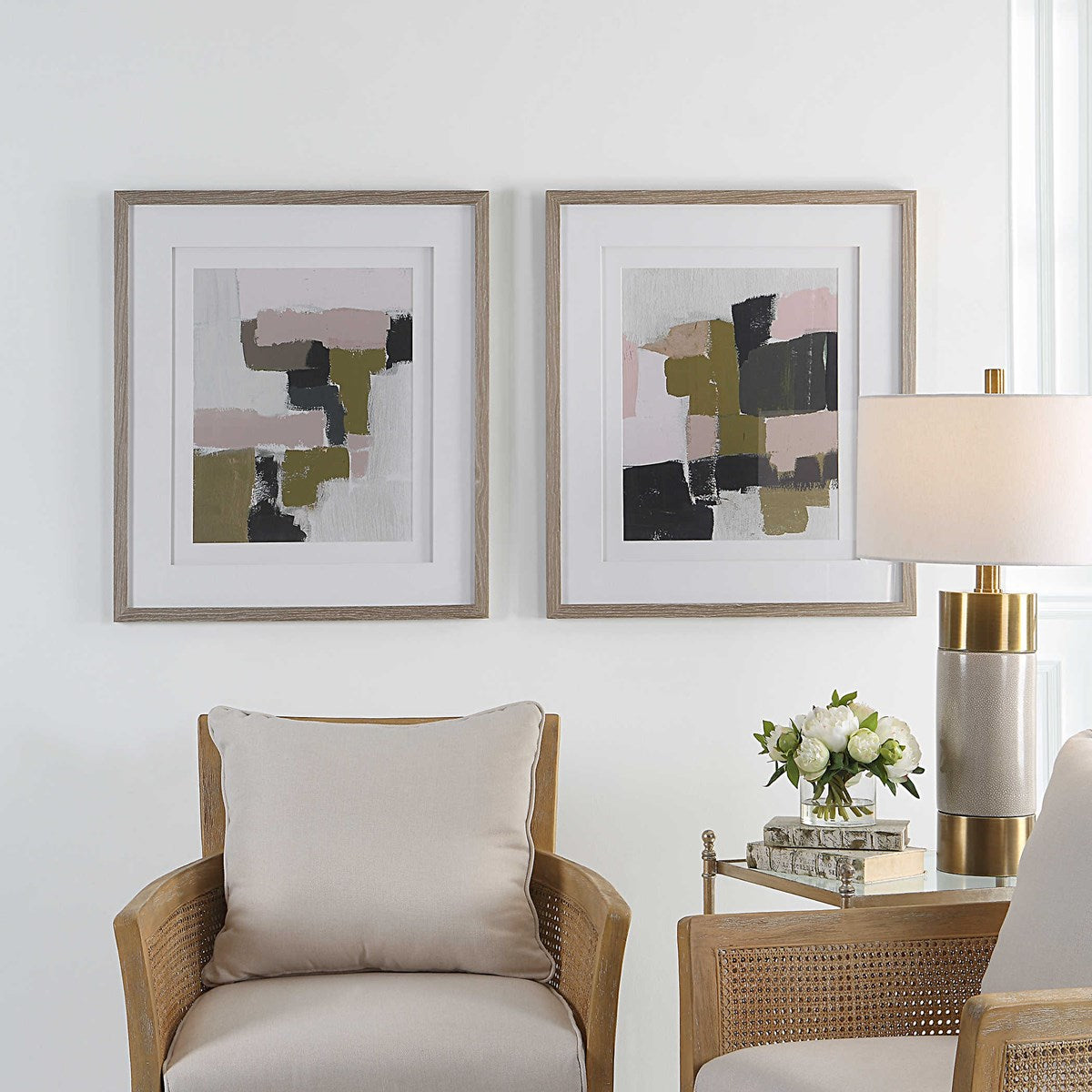 Color Block Framed Art S/2