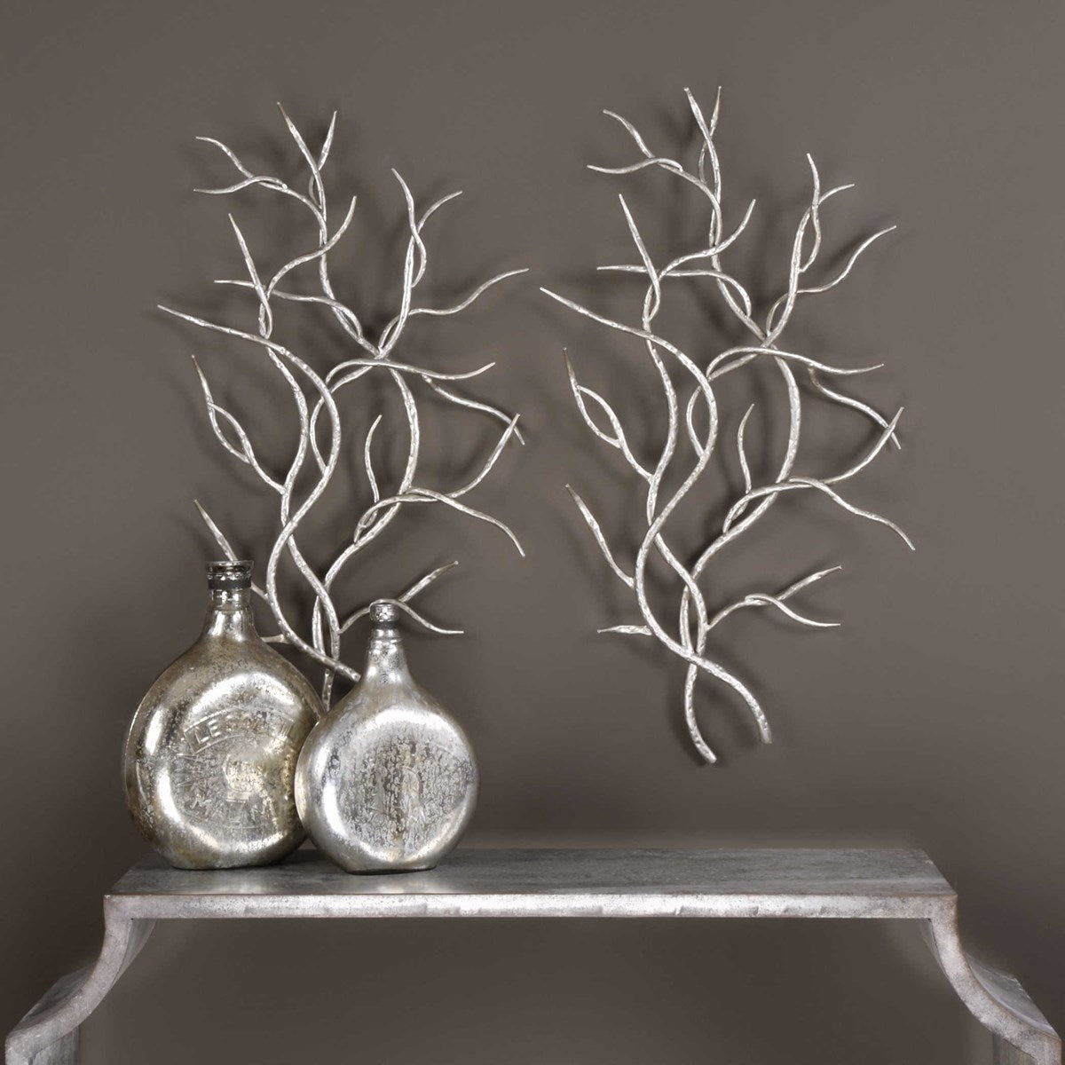 Silver Branches Wall Decor S/2