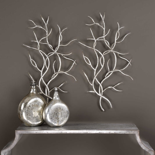 Silver Branches Wall Decor S/2