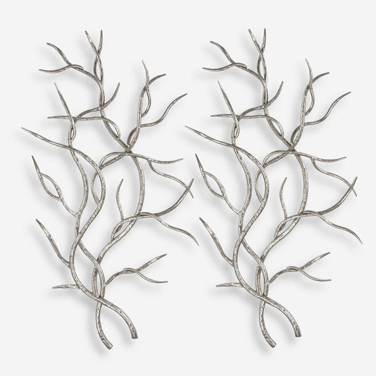 Silver Branches Wall Decor S/2