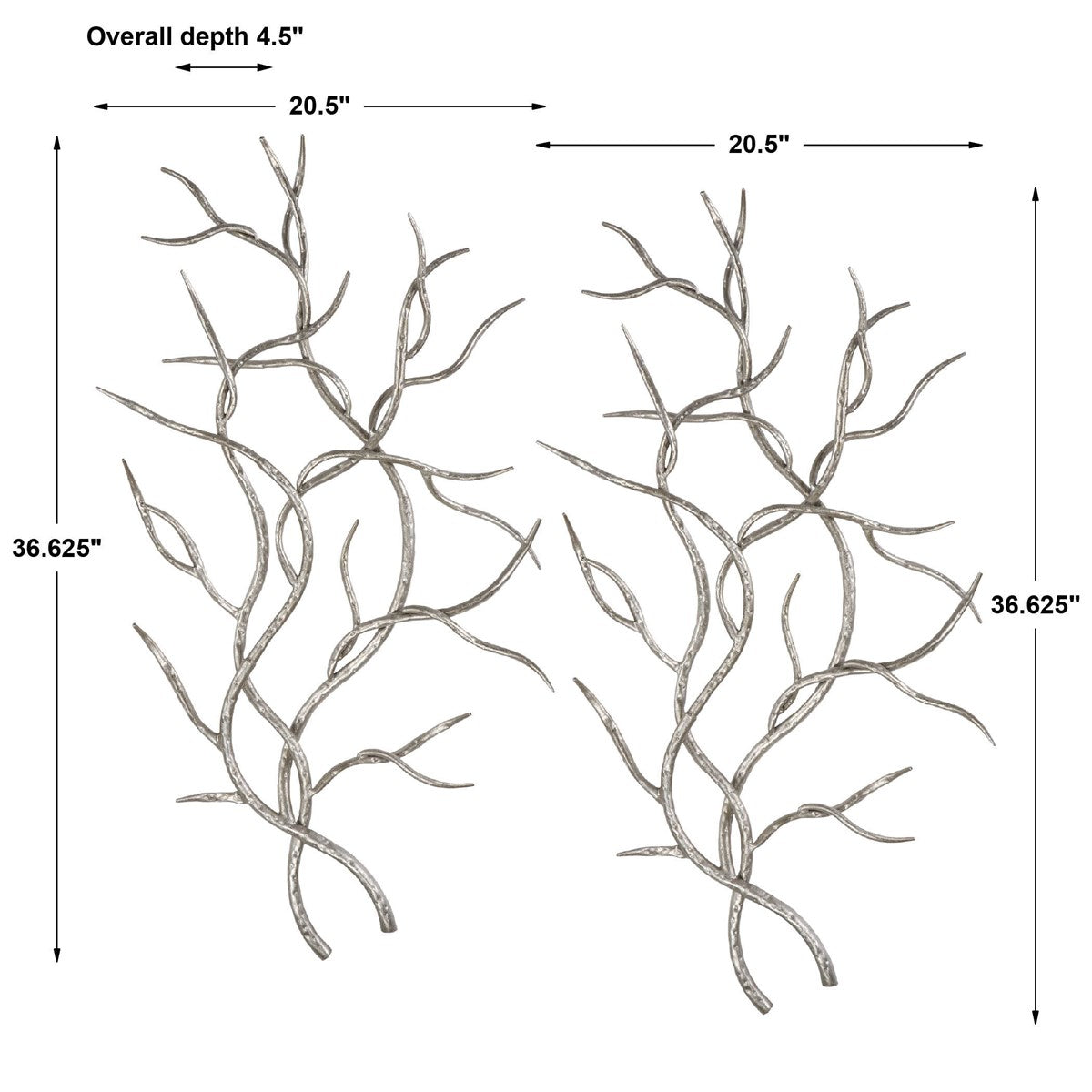 Silver Branches Wall Decor S/2