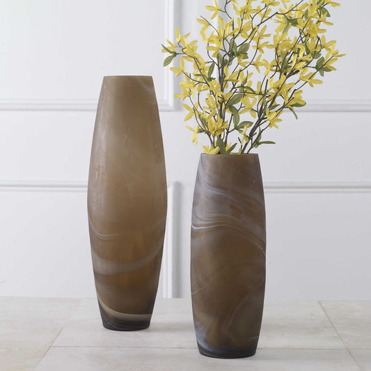 Delicate Swirl Vases S/2