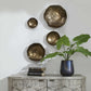 Lucky Coins Outdoor Metal Wall Decor, Brass, S/4