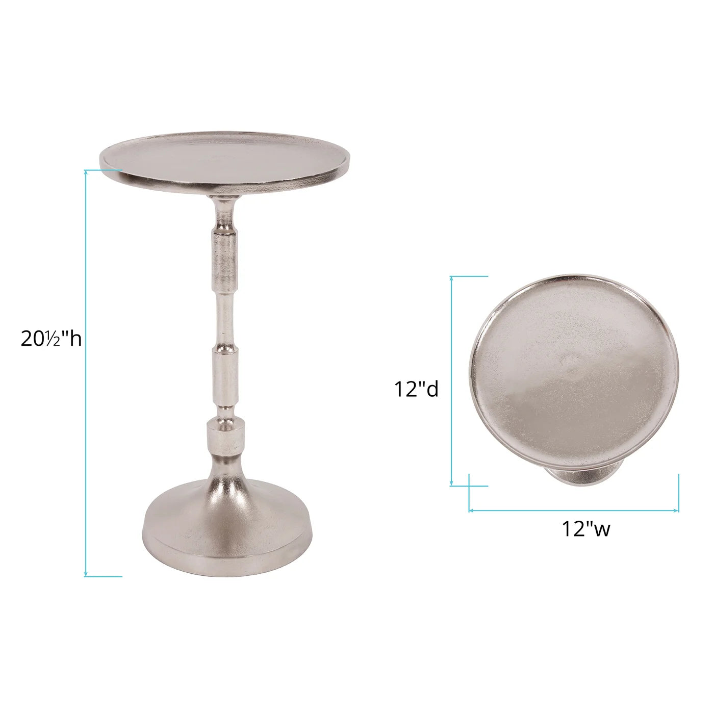 Candlestick Nickel Martini Table