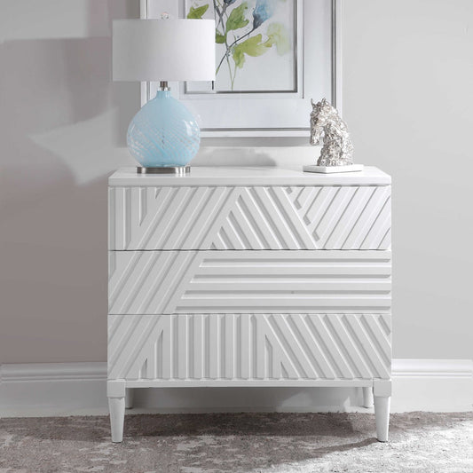 Colby 3 Drawer Chest (White)