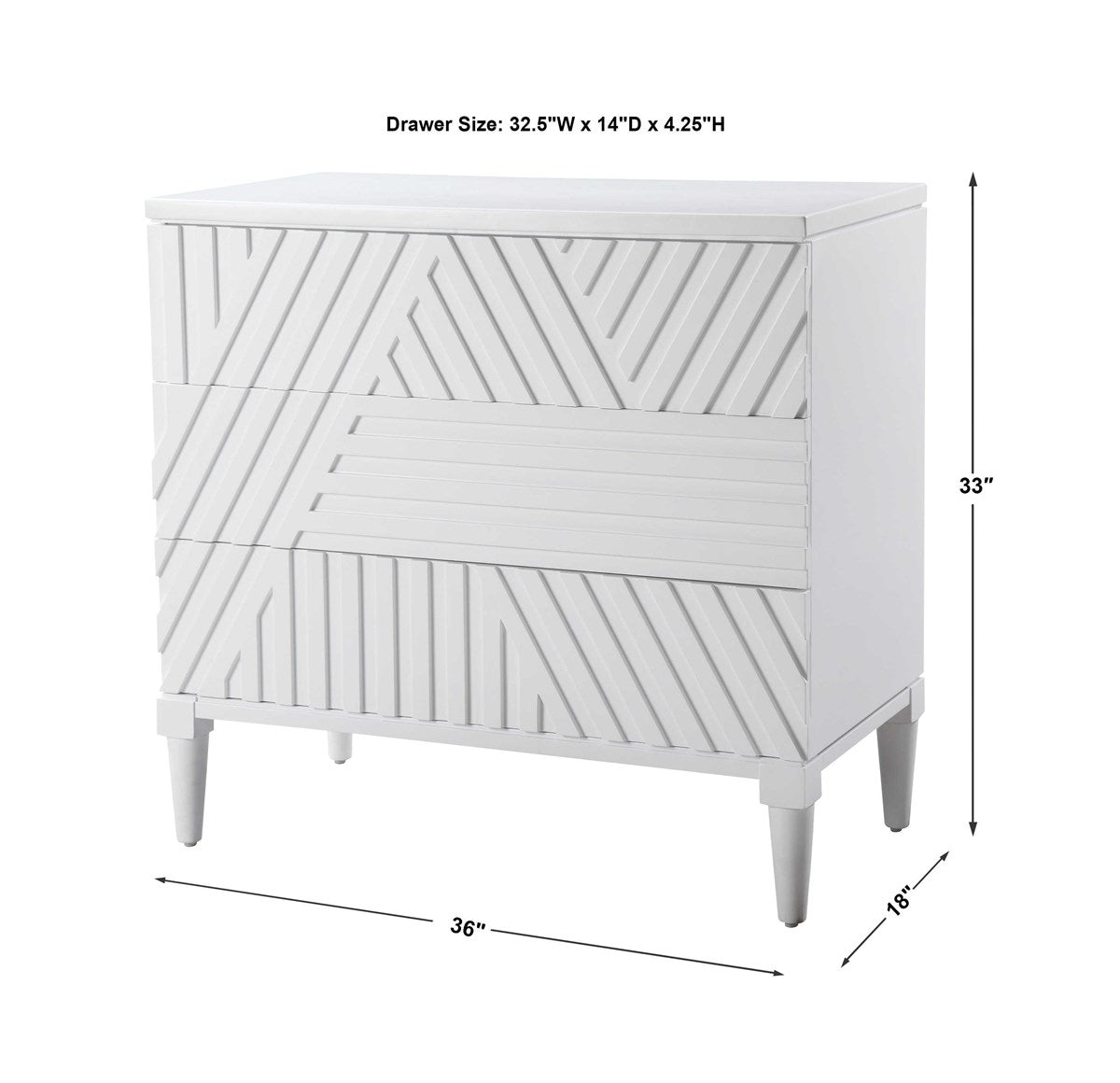 Colby 3 Drawer Chest (White)