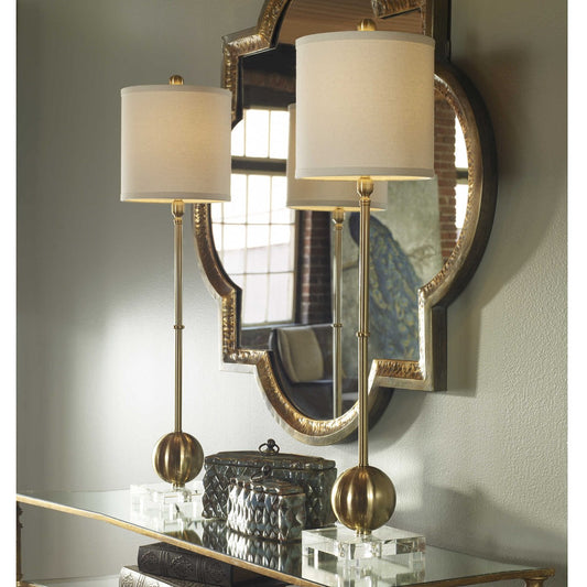 Laton Buffet Lamp, Brass