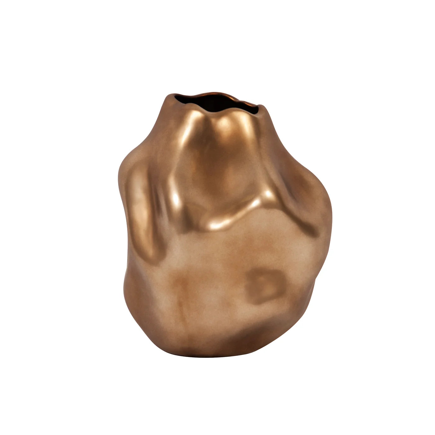 Matte Bronze Abstract Ceramic Vase - Large