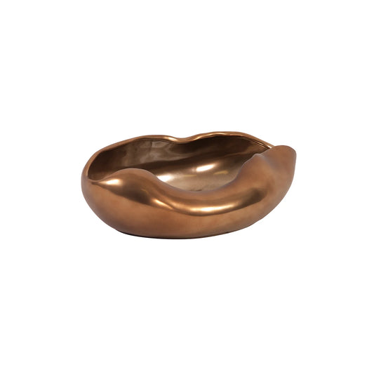 Matte Bronze Abstract Ceramic Bowl