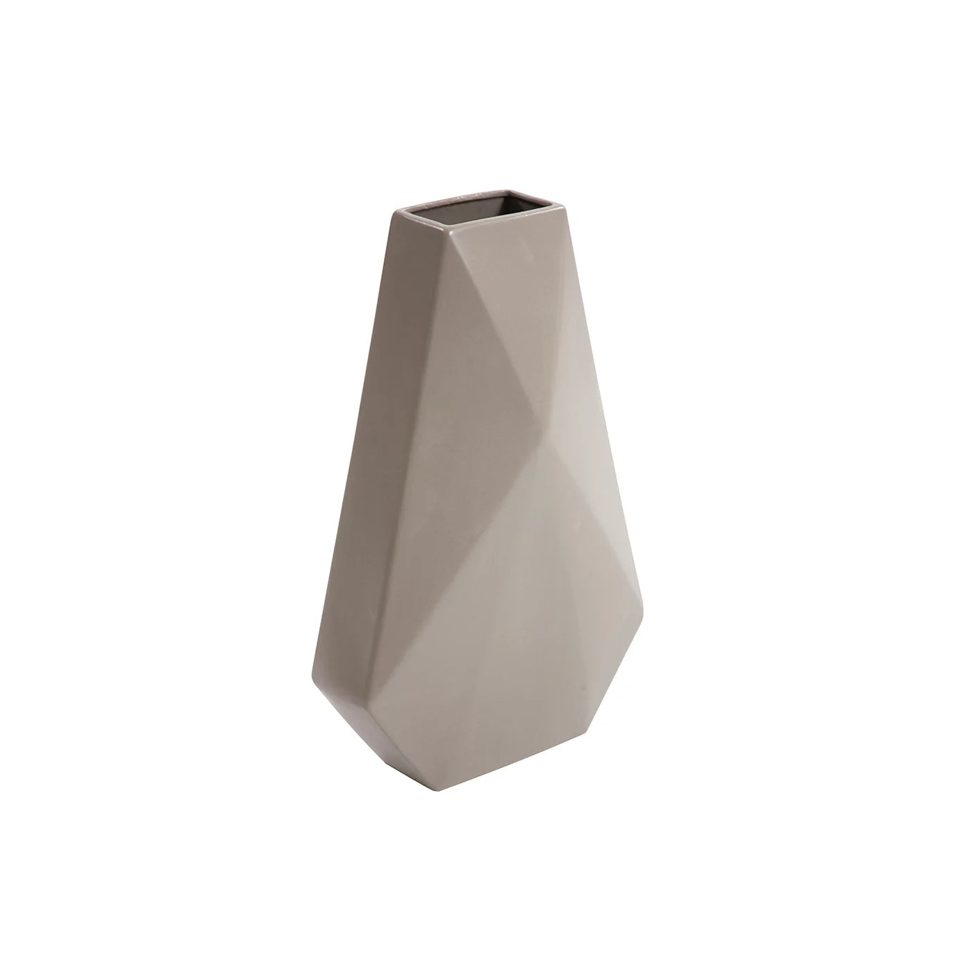 Geo Matte Stone Ceramic Vase - Medium