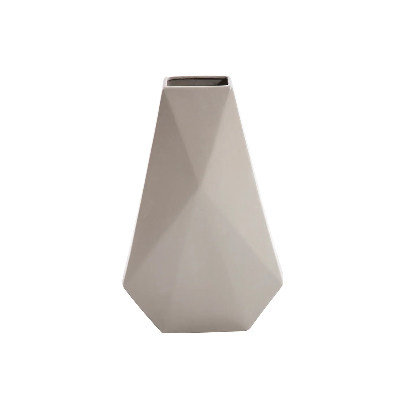 Geo Matte Stone Ceramic Vase - Medium