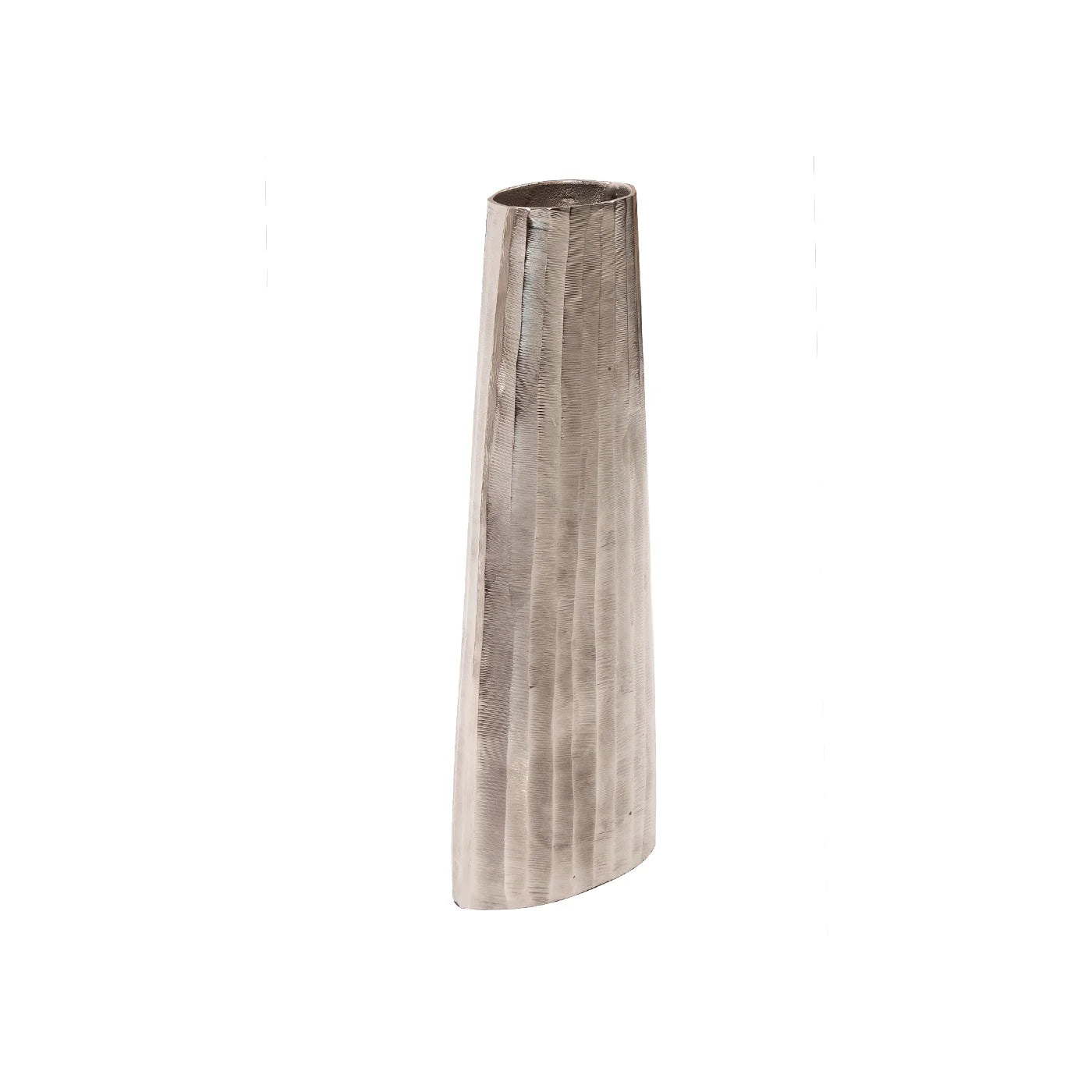 Silver Chiseled Metal Vase