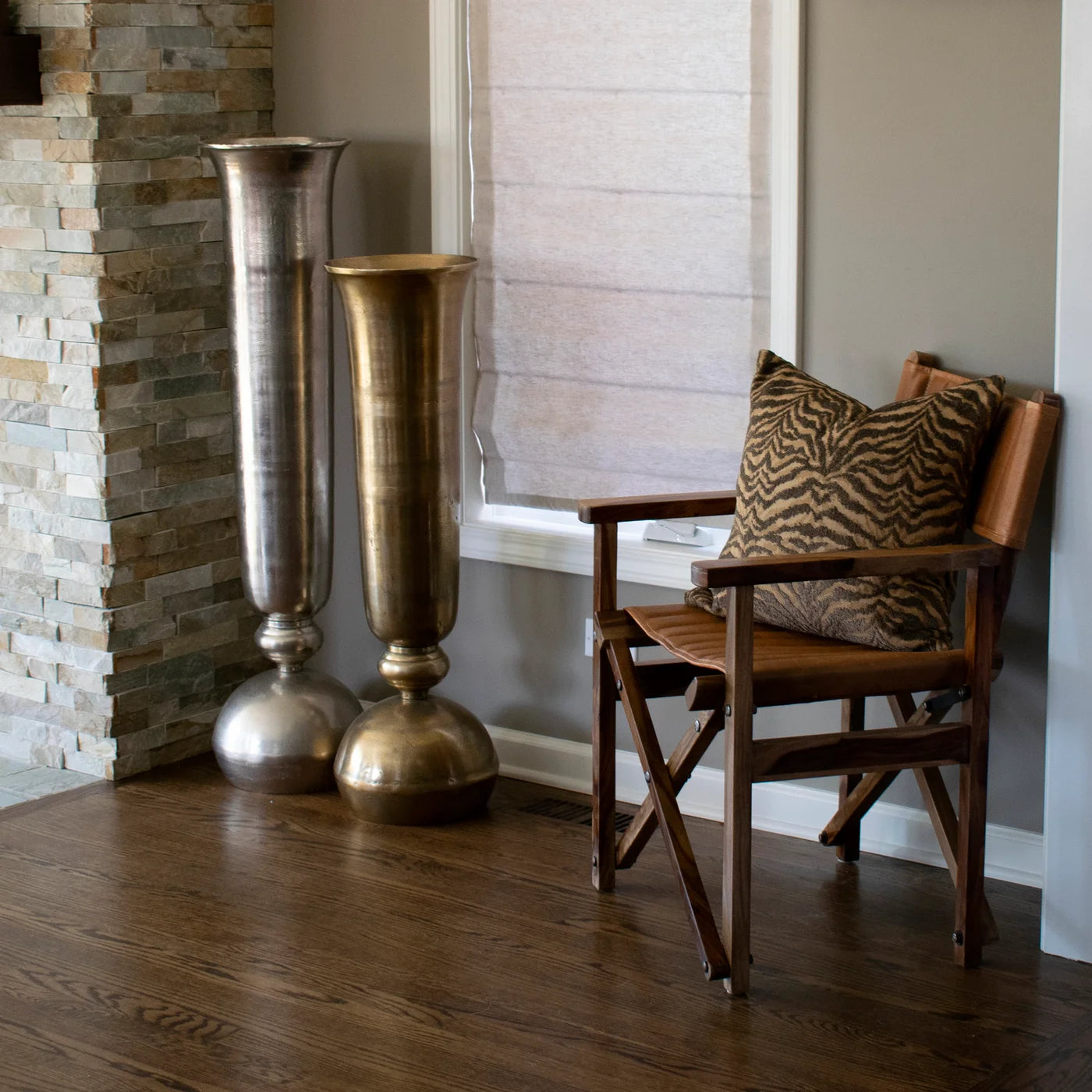 Silver Oversized Trumpet Vase