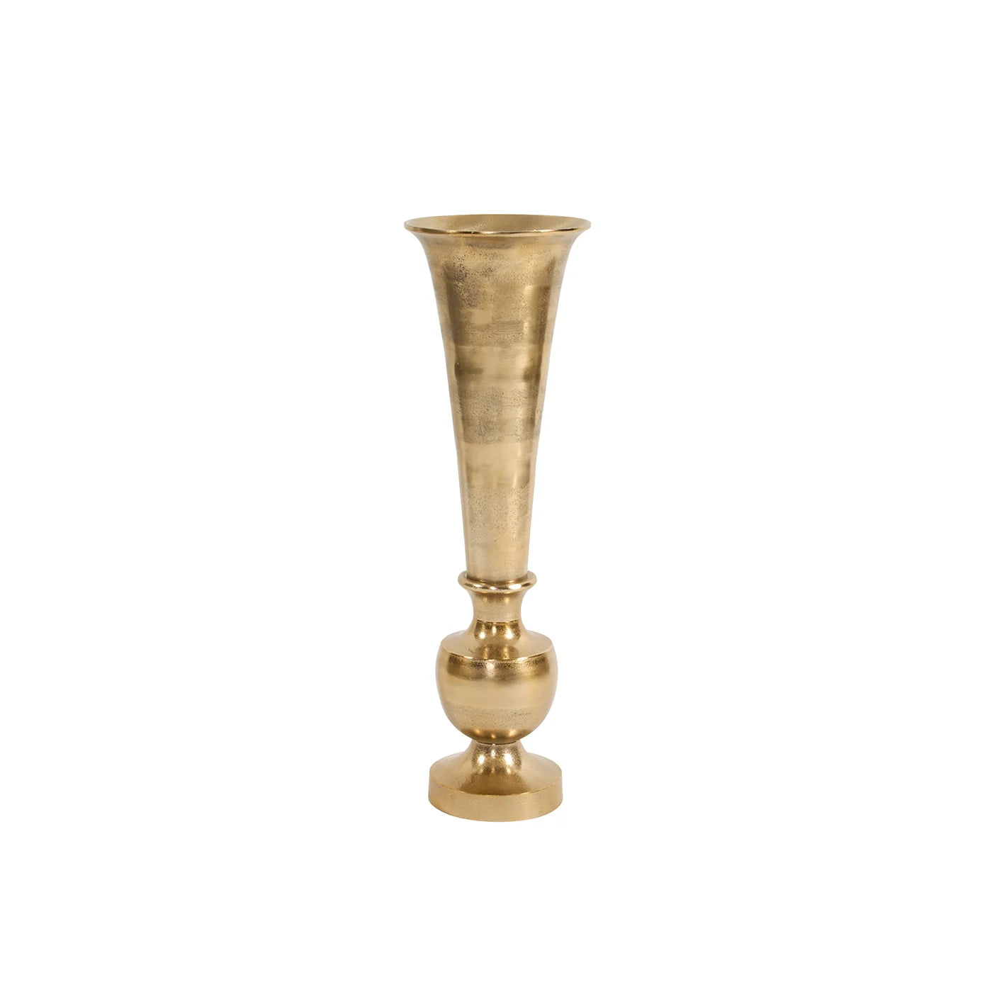 Oversized Flared Gold Aluminum Vase - Small