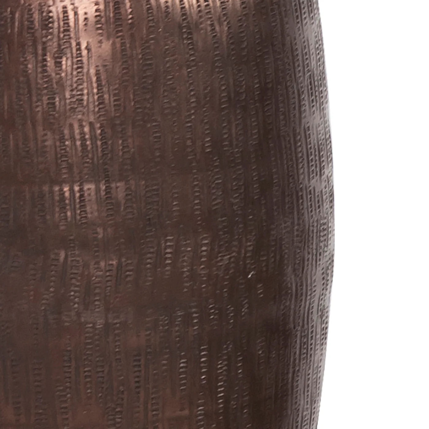 Textured Deep Copper Aluminum Pinched Top Vase - Small