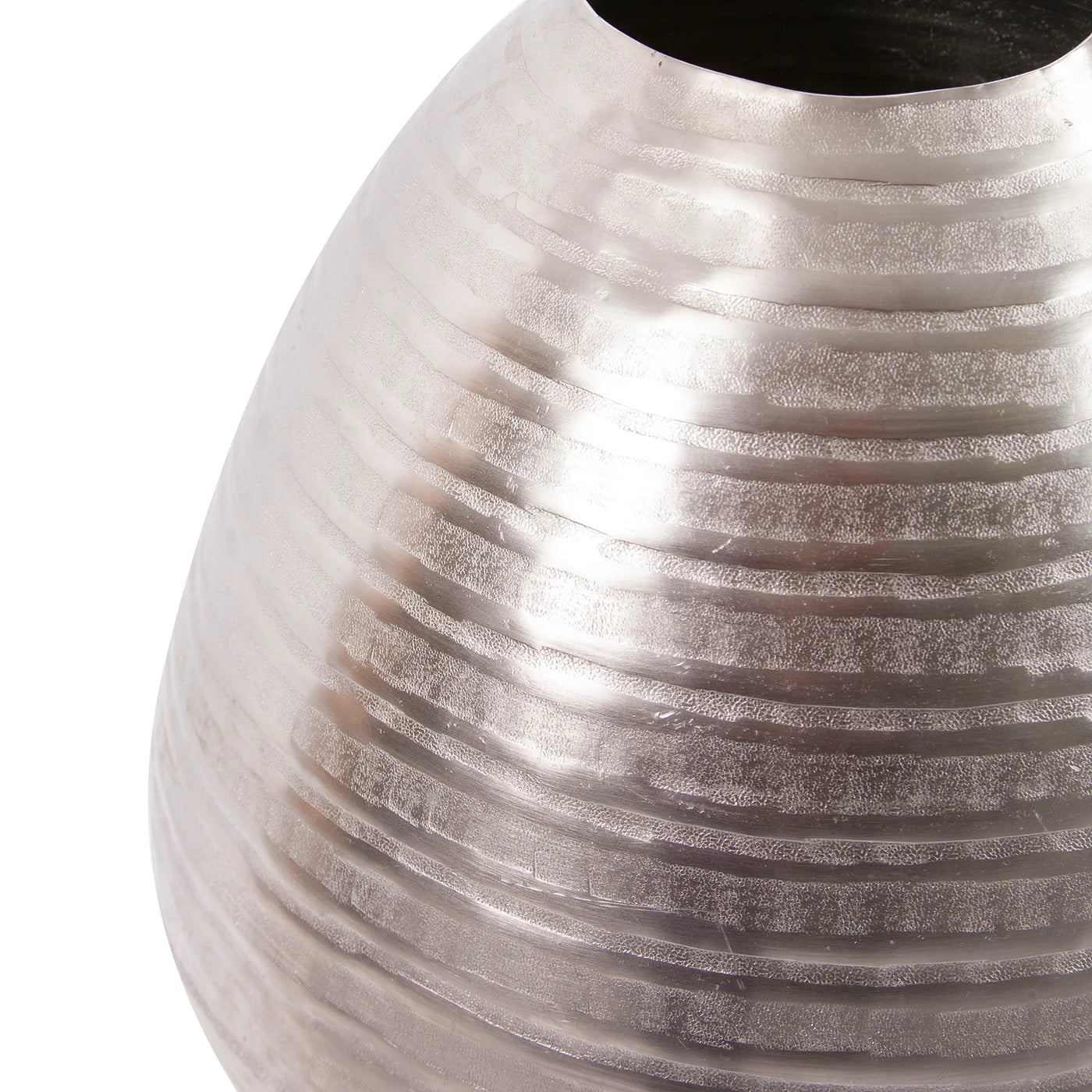 Chiseled Silver Teardrop Vase - Large