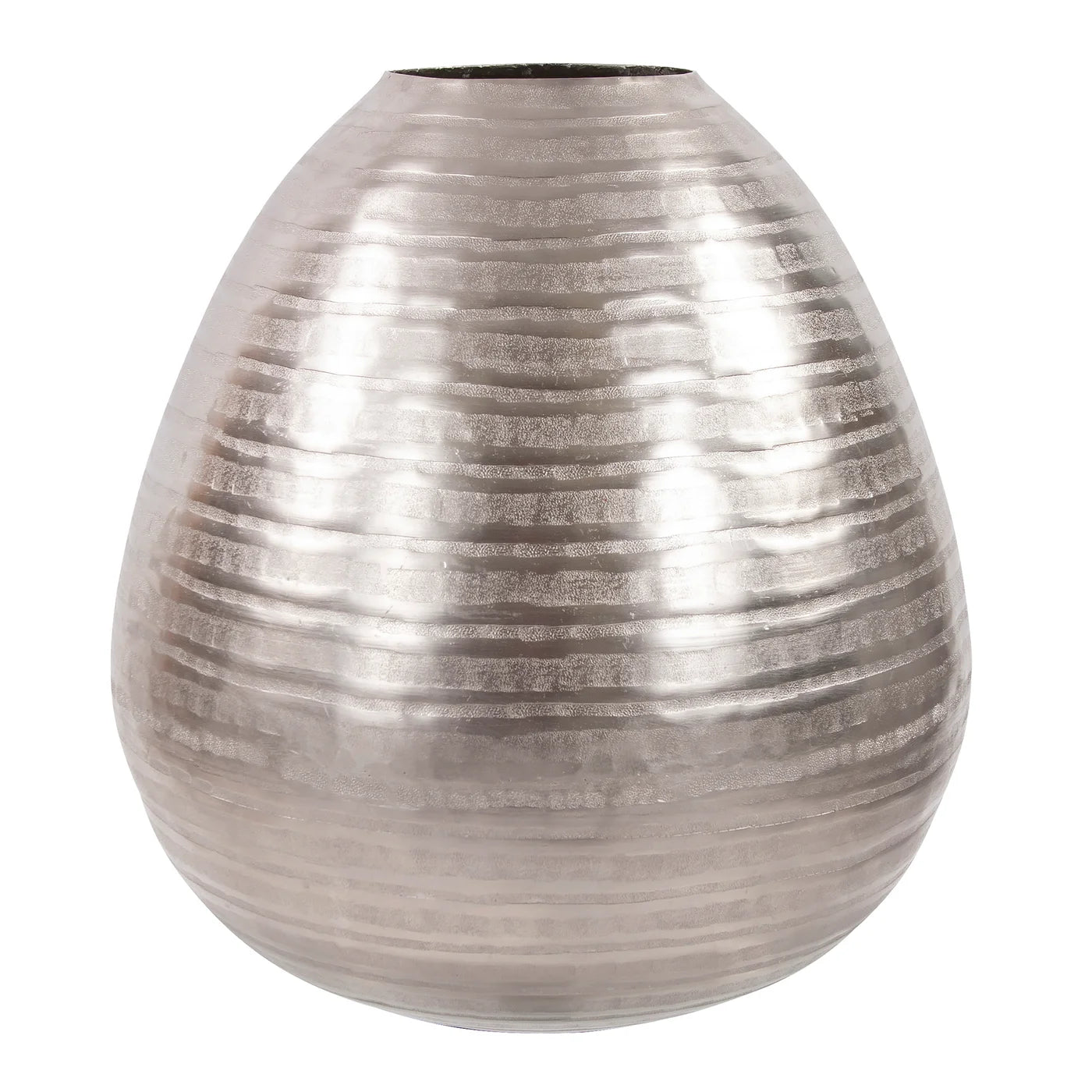 Chiseled Silver Teardrop Vase - Large