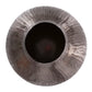 Carbon Gray Round Chiseled Aluminum Vase