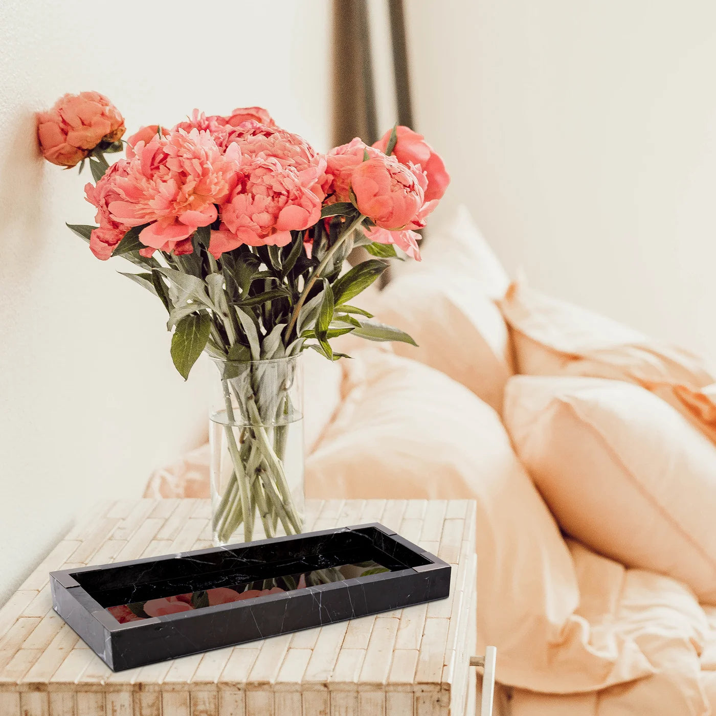 Black Mirrored Marble Tray