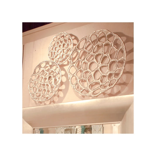 Nickel Plated Open Honeycomb Wall Decor - Medium