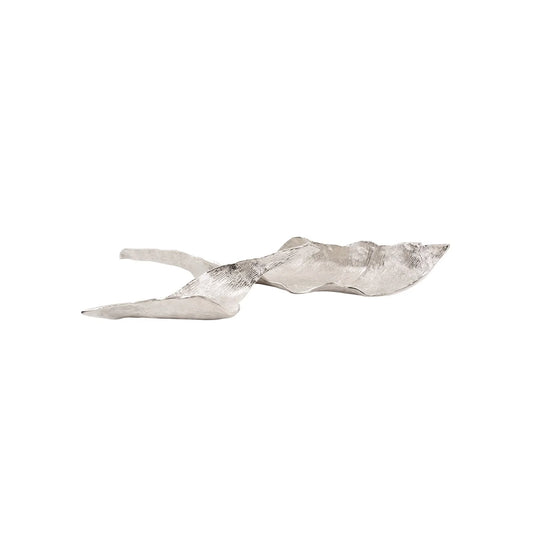 Elongated Aluminum Abstract Leaf Tray - Small