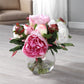 Glass Vase With Blaire Peony Bouquet