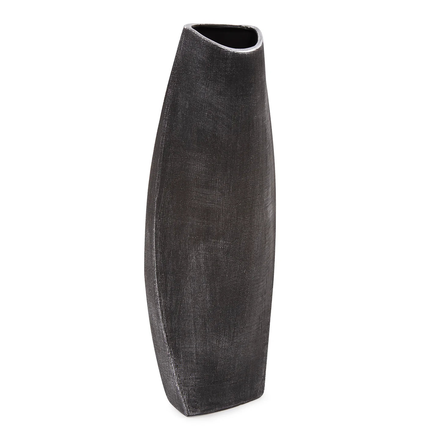 Textured Black Free Formed Ceramic Vase - Tall