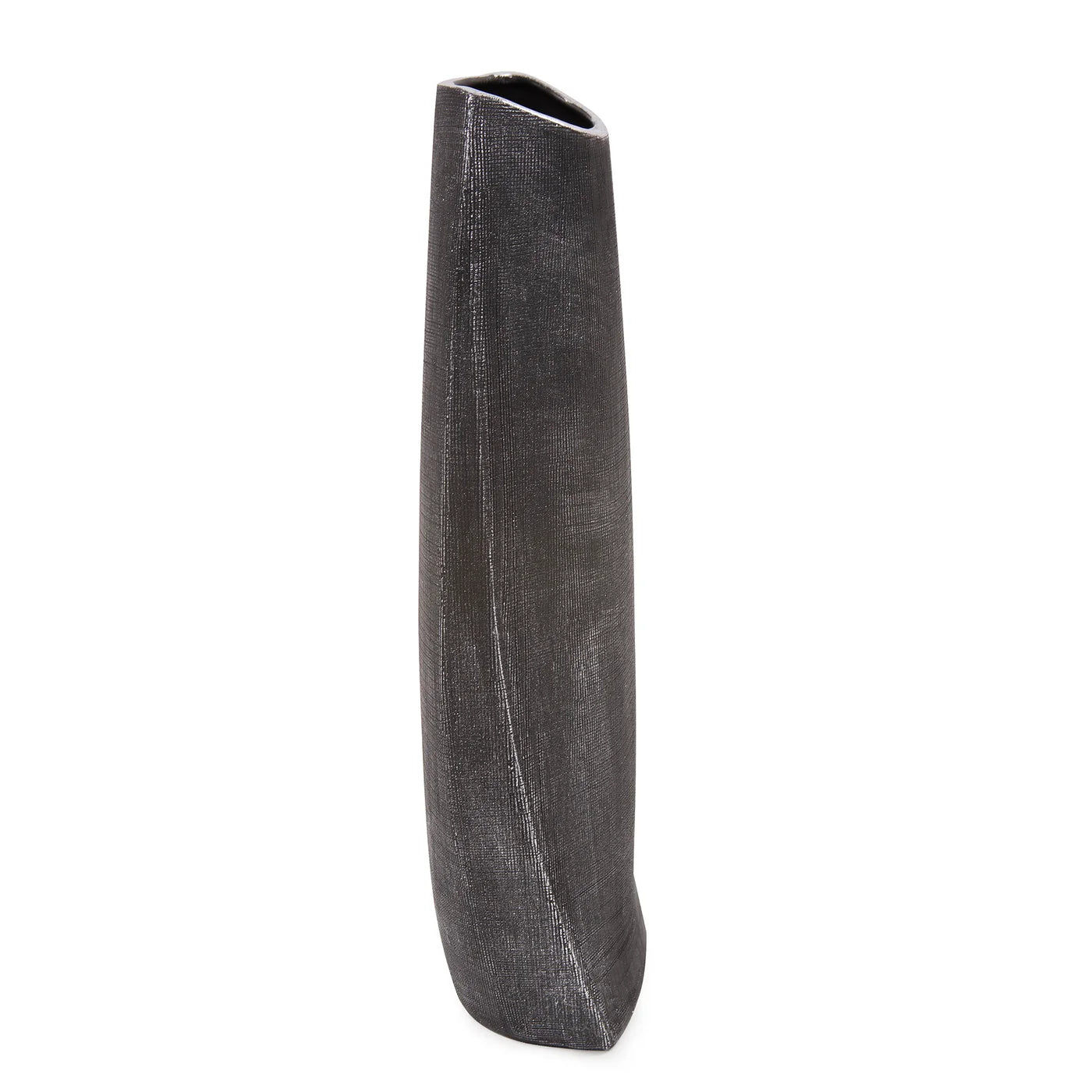 Textured Black Free Formed Ceramic Vase - Tall