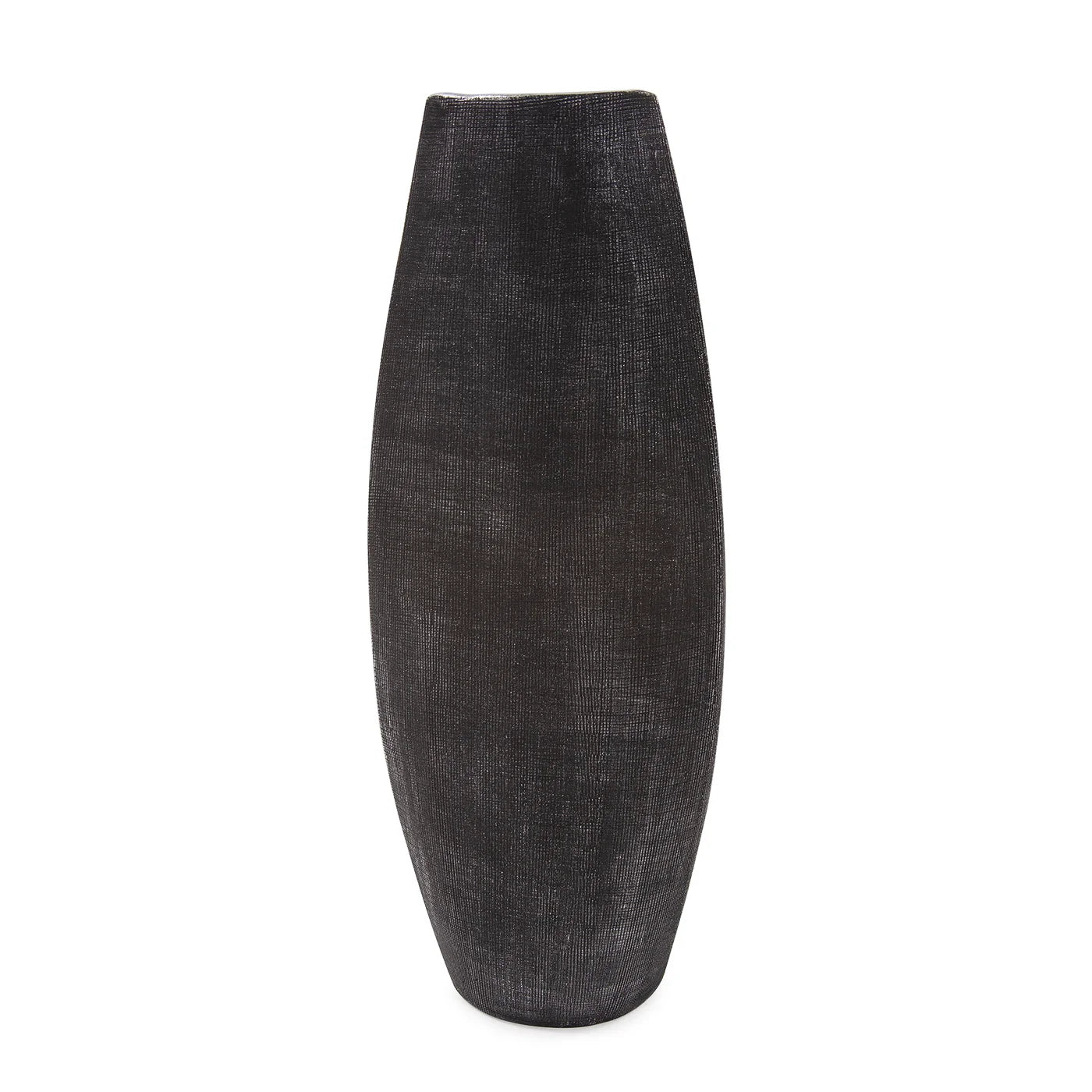 Textured Black Free Formed Ceramic Vase - Tall