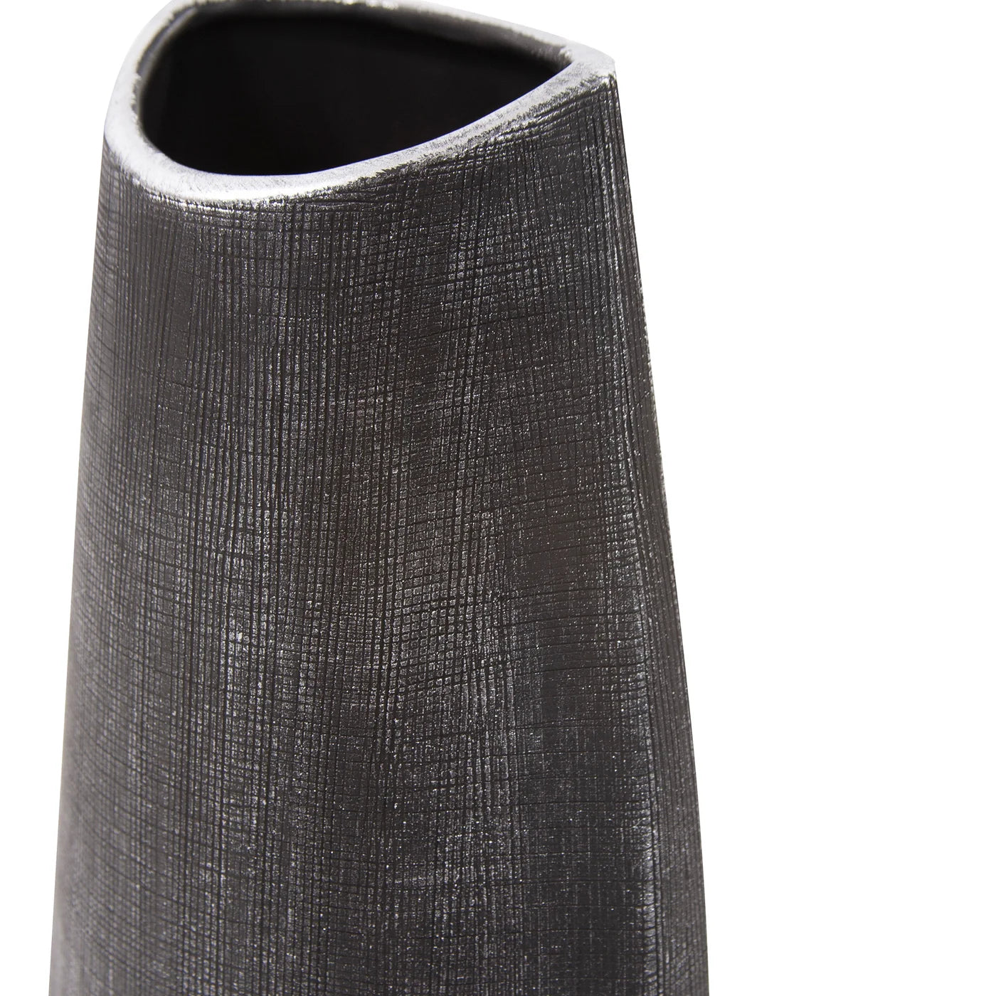 Textured Black Free Formed Ceramic Vase - Tall