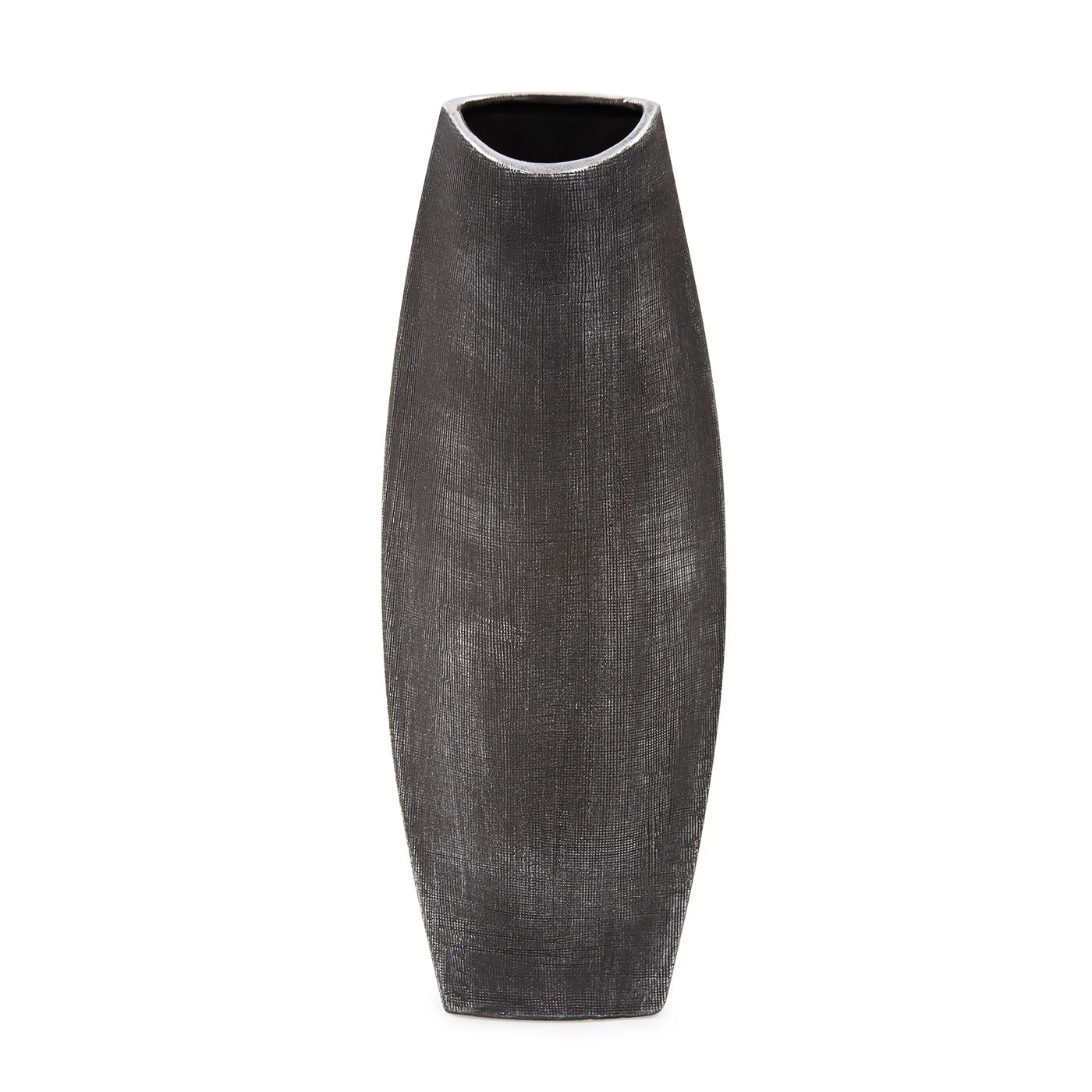 Textured Black Free Formed Ceramic Vase - Tall