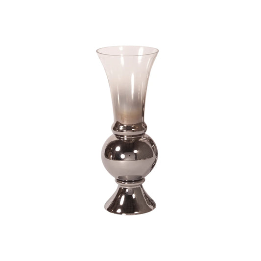 Smokey Glass Fluted Small Vase